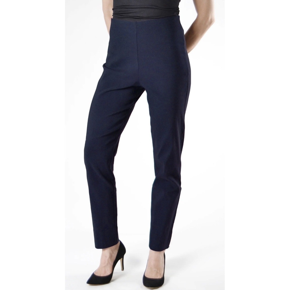 Equestrian Brand Milo Pull On Ponte Stretch Ankle Pants Women's Size Medium Navy